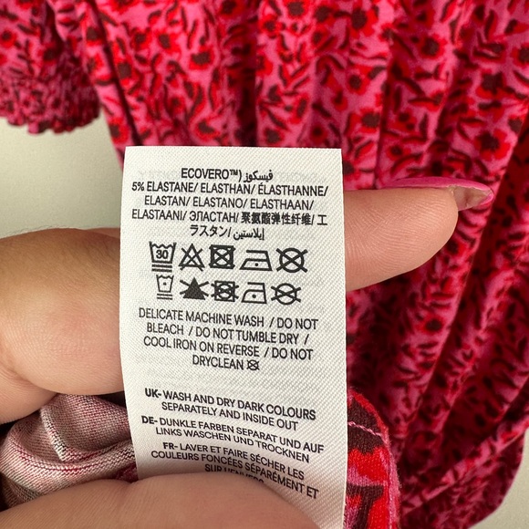 NWT Boden Yoke Ruffle Detail Puff Mocked Sleeve Jersey Mini Pink Dress Size 8 - Picture 13 of 13